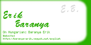 erik baranya business card